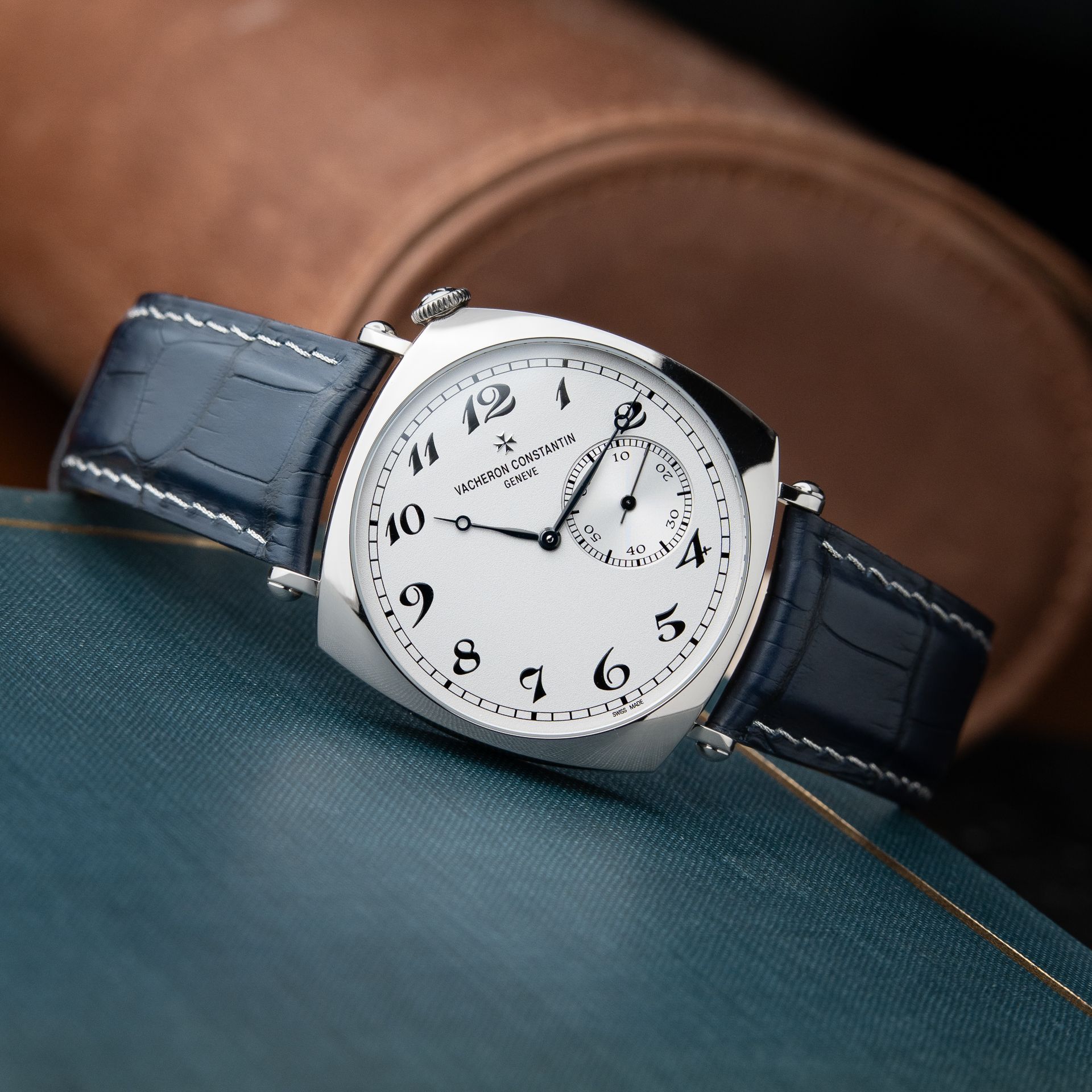 Vacheron Constantin Historiques American 1921 White Gold Leather Silver 40