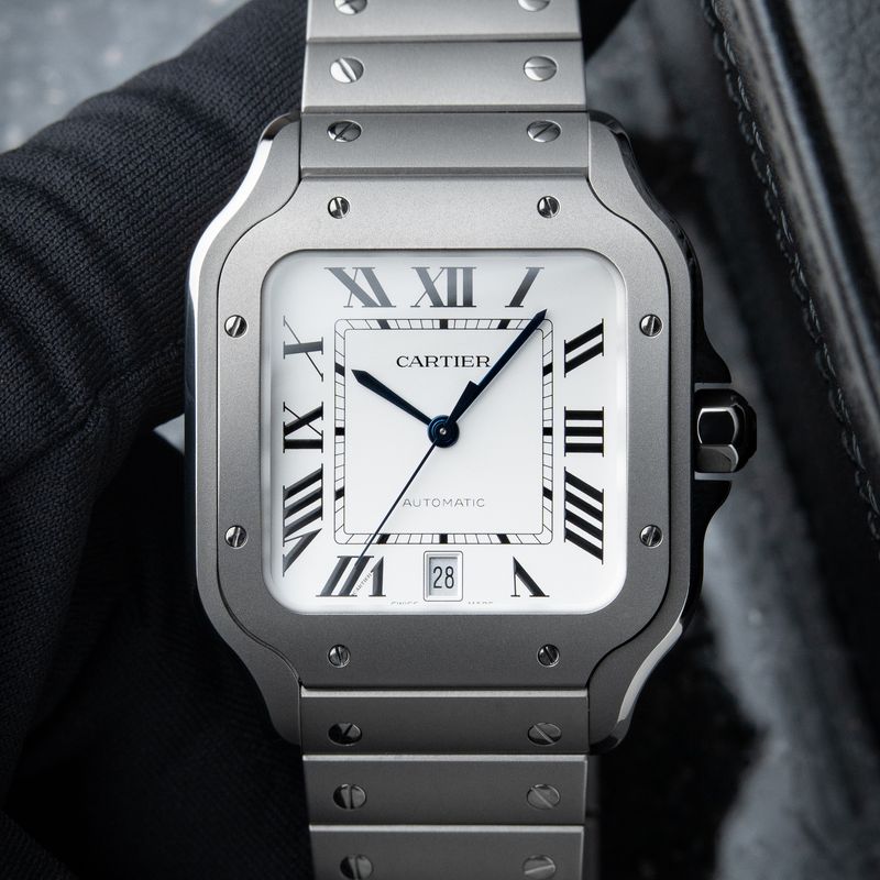 Cartier Santos De Cartier UNWORN 2025 Large Model Titanium Bracelet White