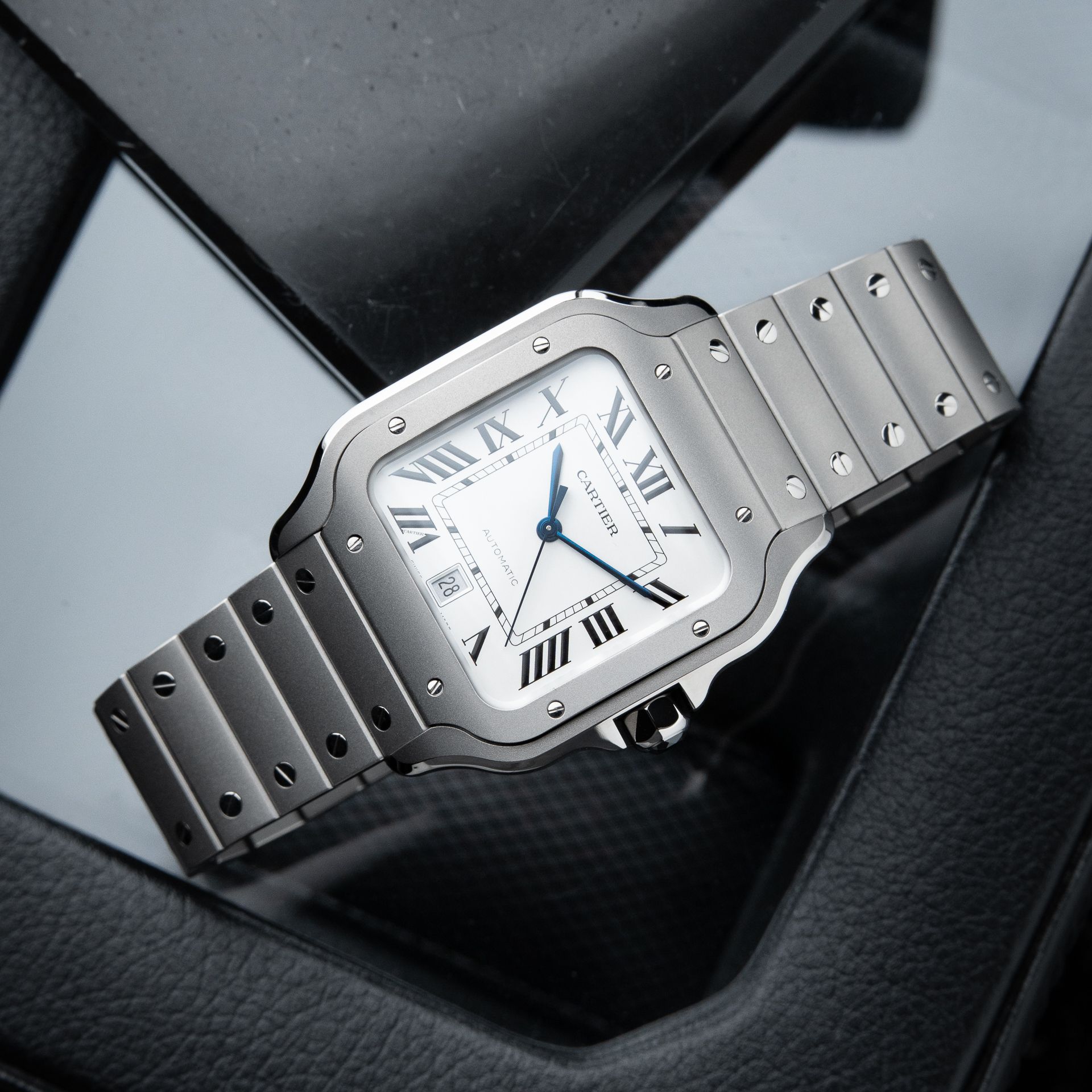 Cartier Santos De Cartier UNWORN 2025 Large Model Titanium Bracelet White