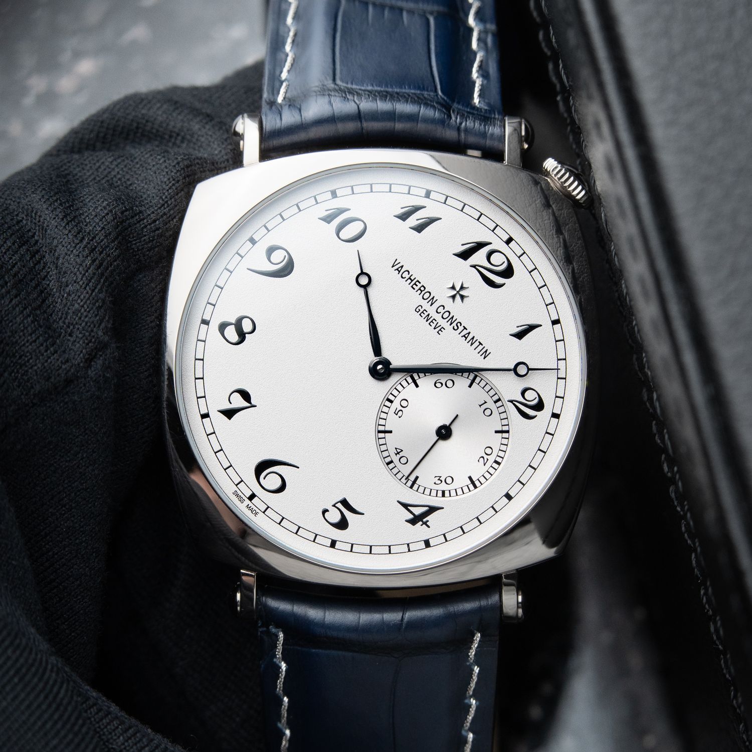 Vacheron Constantin Historiques American 1921 White Gold Leather Silver 40
