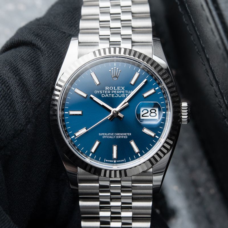 Rolex Datejust 36 UNWORN 12/2025 Blue Dial Fluted Bezel Jubilee Bracelet 126234
