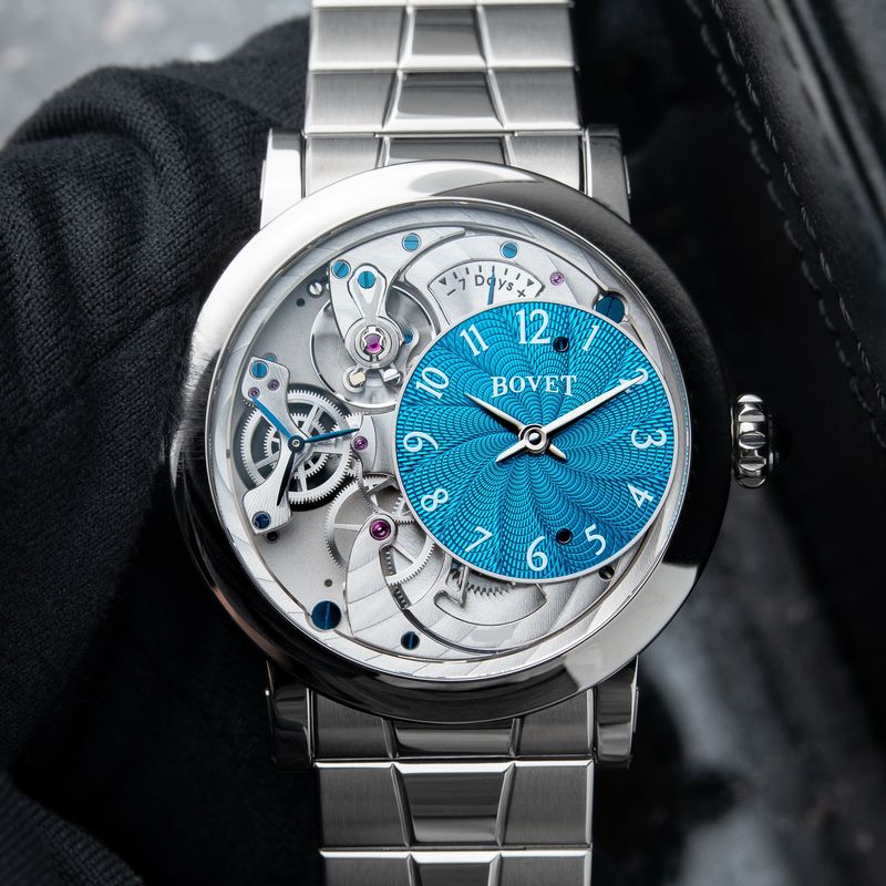 Bovet Recital 12 Dimier UNWORN 10/2025 Guilloche Turquoise Titanium Bracelet