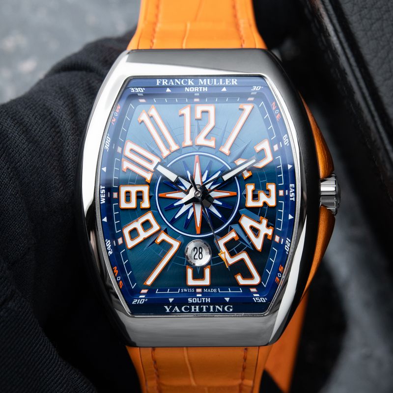 Franck Muller Vanguard Yachting 10/2024 Blue Dial Orange V 45 SC DT YACHTING