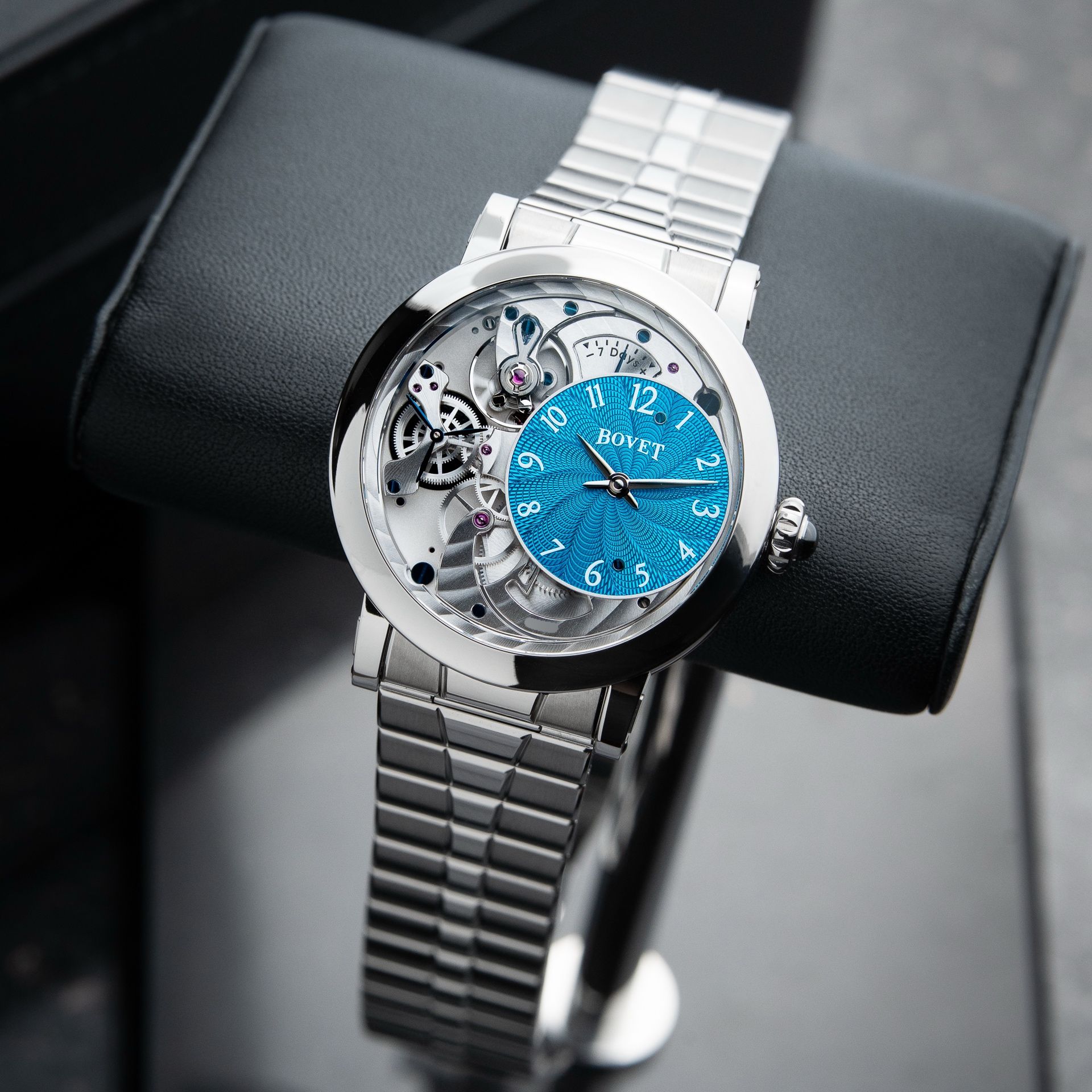 Bovet Recital 12 Dimier UNWORN 10/2025 Guilloche Turquoise Titanium Bracelet