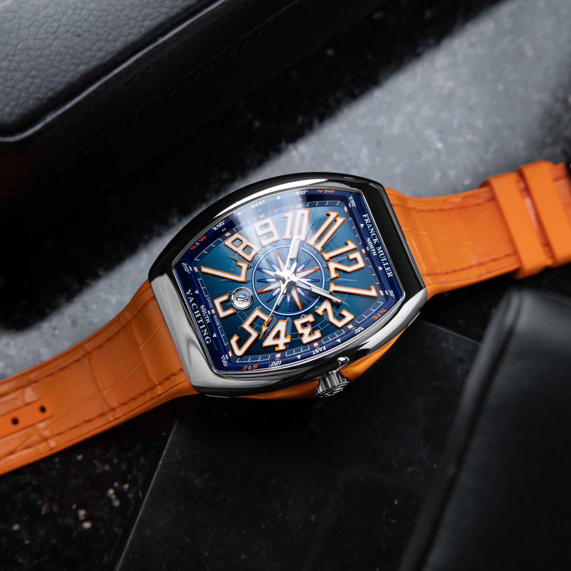 Franck Muller Vanguard Yachting 10/2024 Blue Dial Orange V 45 SC DT YACHTING