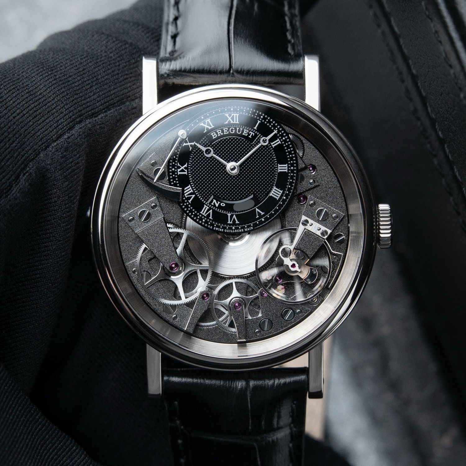 Breguet Tradition 7057BB White Gold Openworked Black Power Reserve Leather