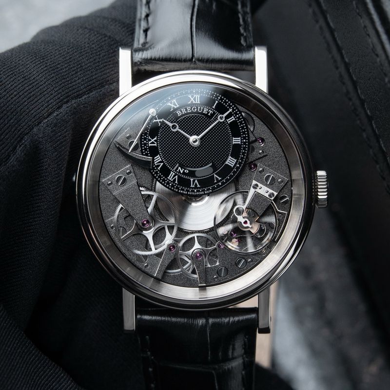 Breguet Tradition 7057BB White Gold Openworked Black Power Reserve Leather