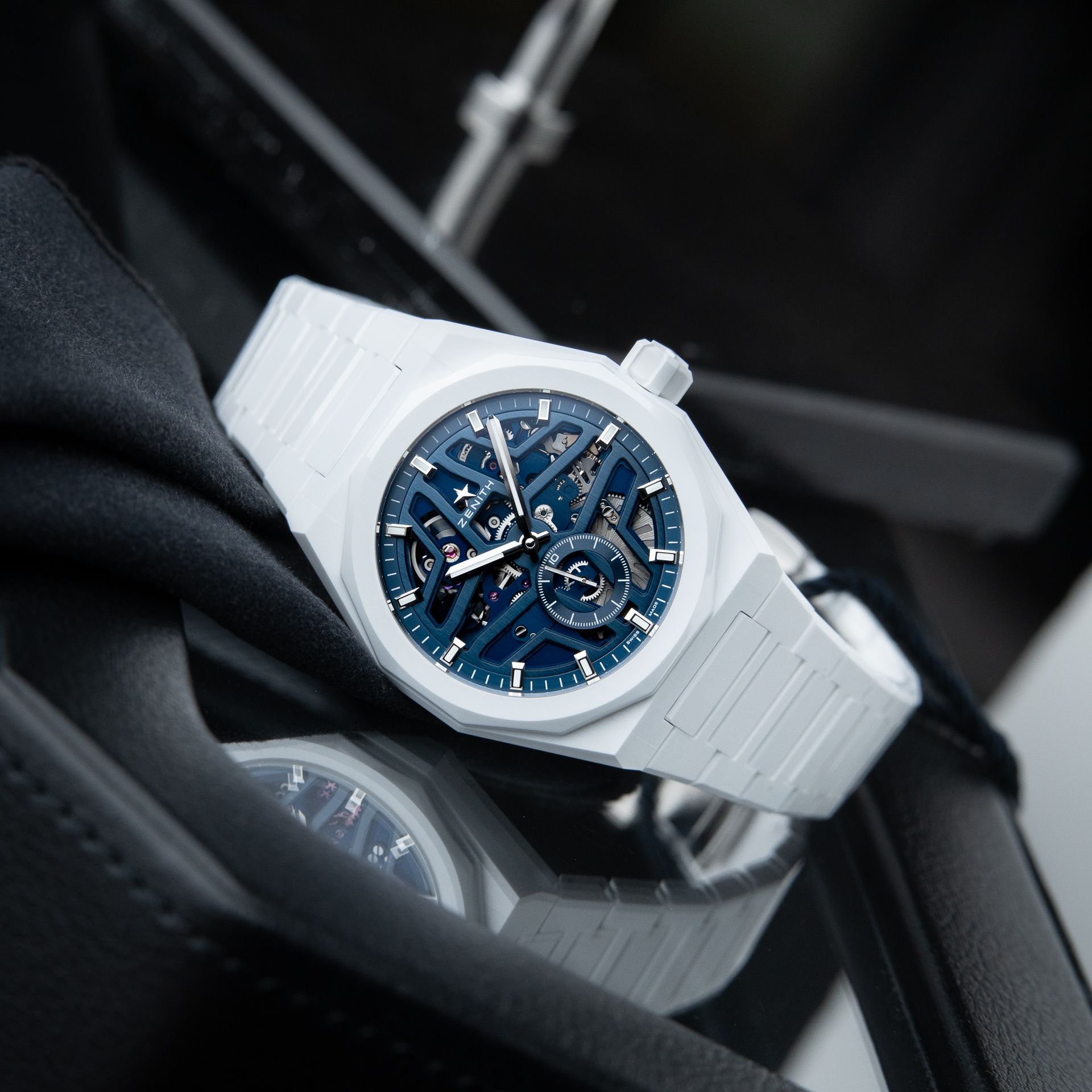 Zenith Defy Skyline UNWORN 10/2025 Skeleton White Ceramic Bracelet Blue 41