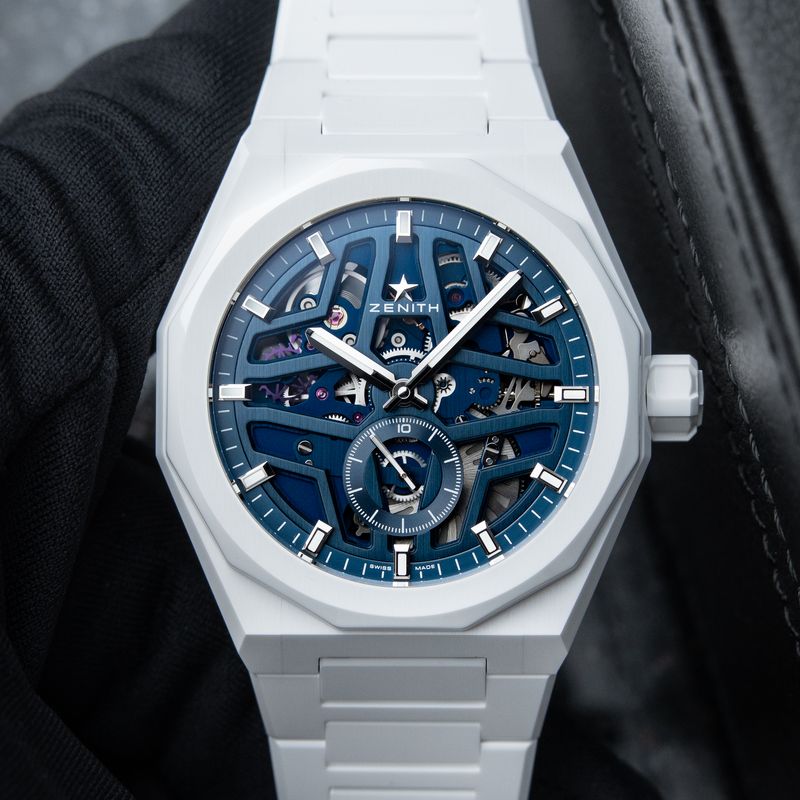 Zenith Defy Skyline UNWORN 10/2025 Skeleton White Ceramic Bracelet Blue 41