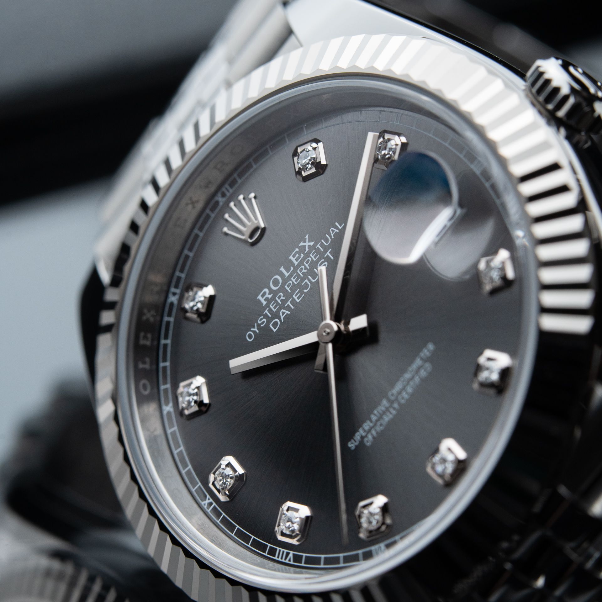 Rolex Datejust 41 10/2025 Grey Dial Diamond Dial Indices Jubilee Fluted