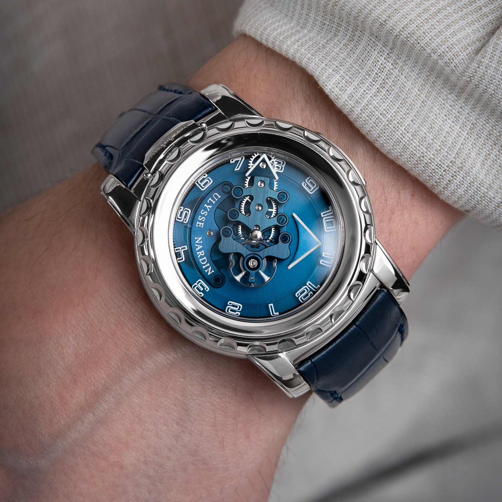 Ulysse Nardin Freak Blue Phantom 7 Days White Gold Leather Blue Dial 44.5