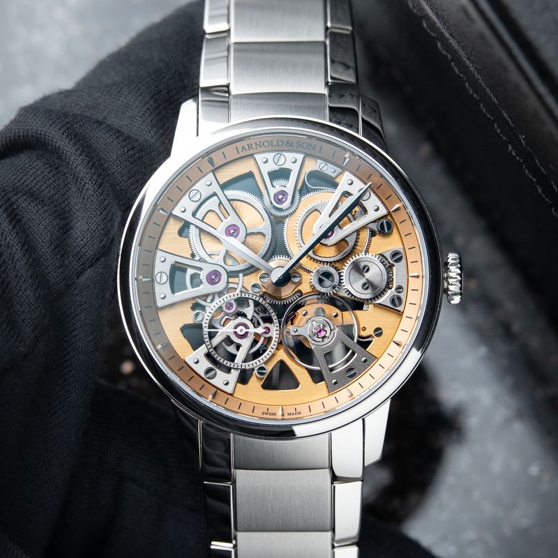 Arnold & Son Nebula UNWORN 6/2025 Limited Edition Gold Dial Steel Bracelet