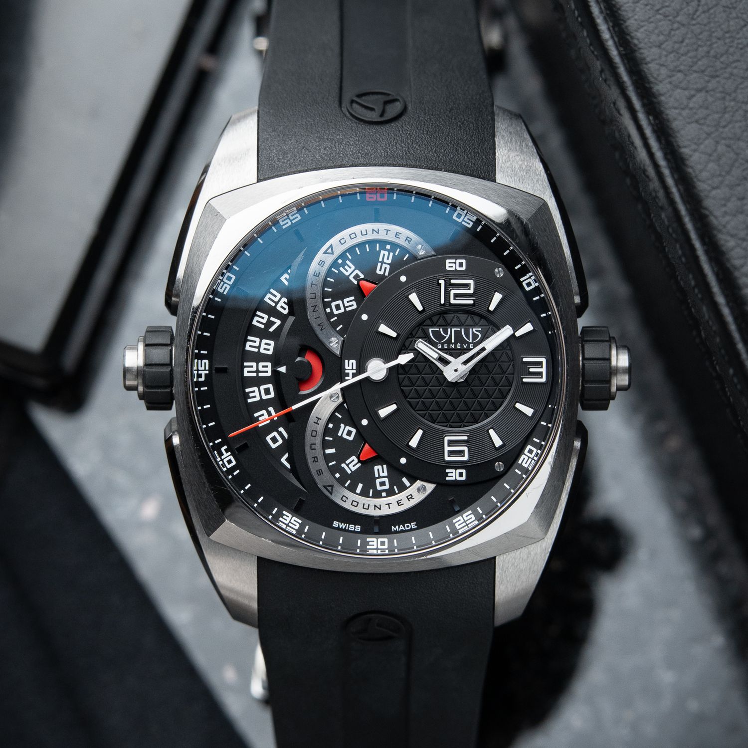 Cyrus Klepcys Chronograph Limited Edition Big Date Black Dial Steel Rubber