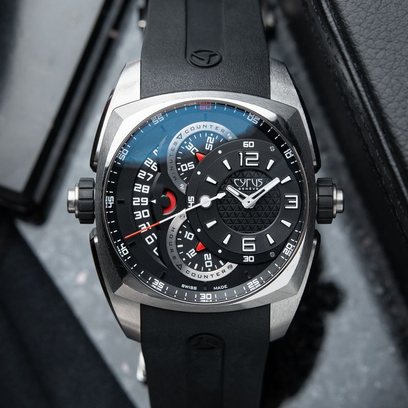 Cyrus Klepcys Chronograph Limited Edition Big Date Black Dial Steel Rubber