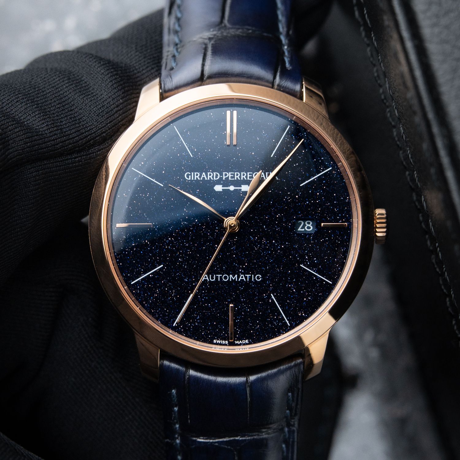 Girard Perregaux 1966 Orion RARE UNWORN 2/2024 Blue Aventurine Rose Gold Set 40