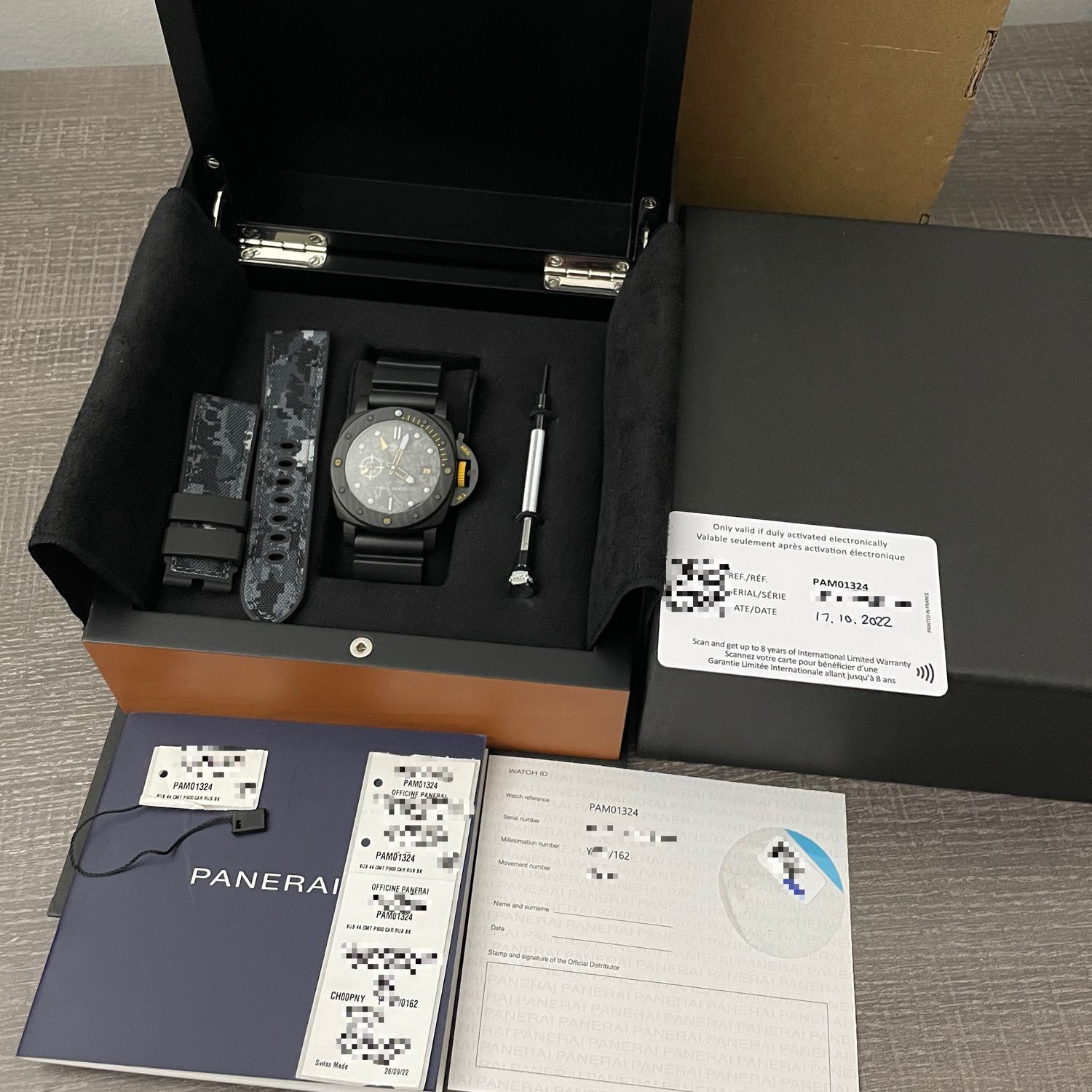 Panerai Submersible GMT Navy Seals Carbotech Limited Edition Black