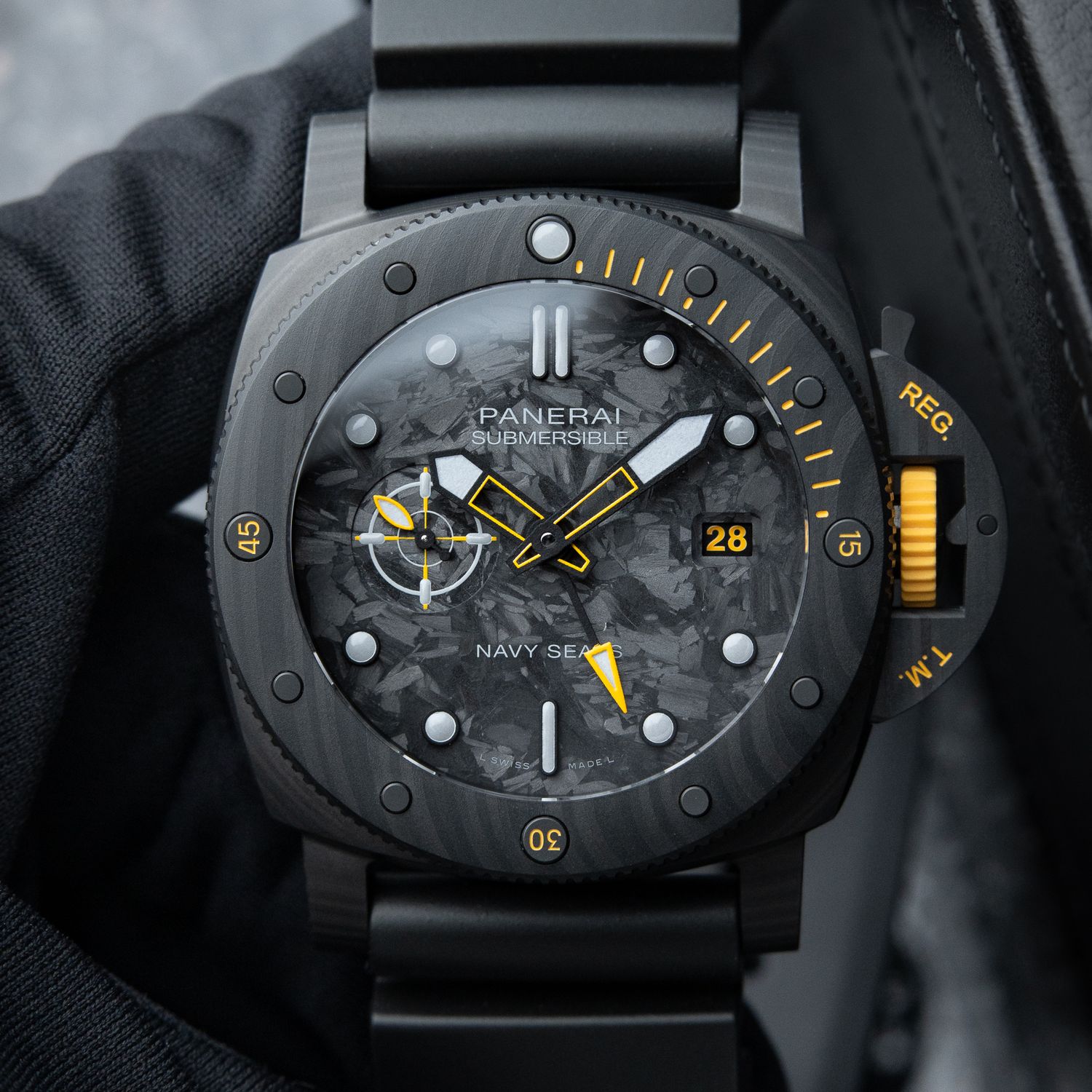 Panerai Submersible GMT Navy Seals Carbotech Limited Edition Black Pam1324