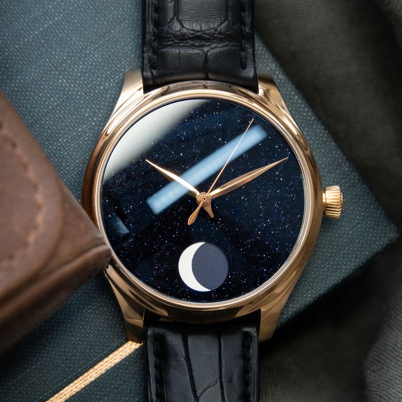 H.Moser & Cie. Endeavour RARE Perpetual Moon Rose Gold Aventurine Limited Edition