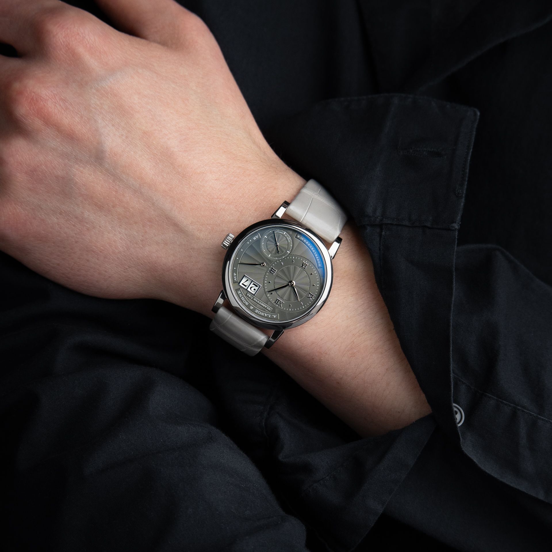 A. Lange & Söhne Little Lange 1 2025 Grey Guilloche Dial White Gold Outsize Date 36.8mm