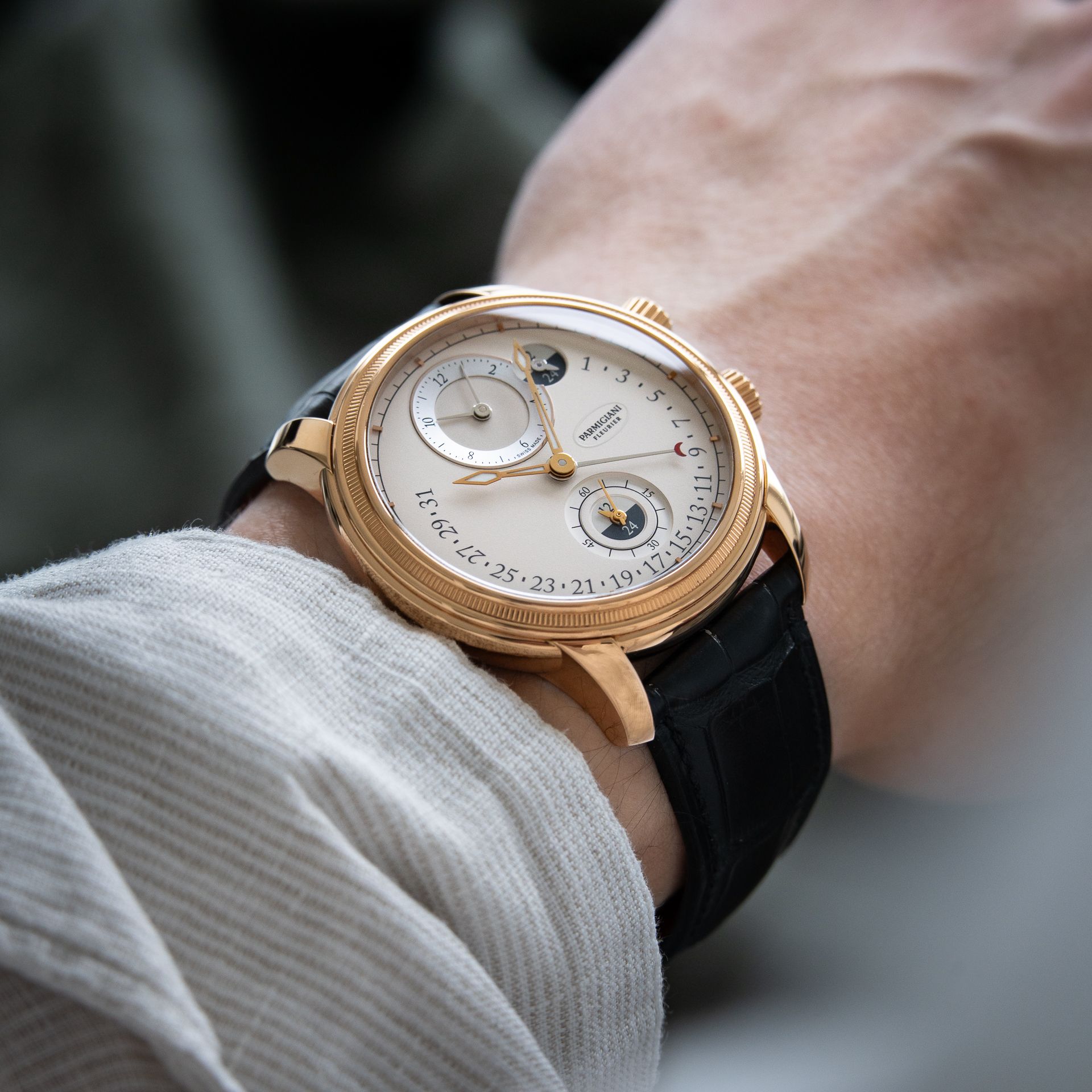 Parmigiani Fleurier Toric Hemispheres Retrograde Date Rose Gold Dual Time GMT