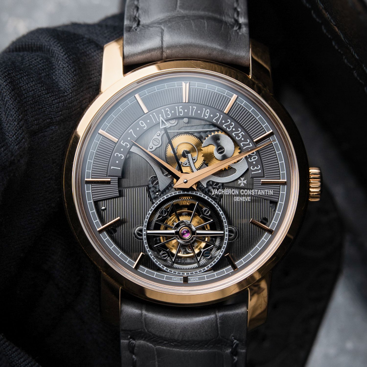 Vacheron Constantin Traditionnelle Tourbillon Retrograde Date Openface Rose Gold 41mm