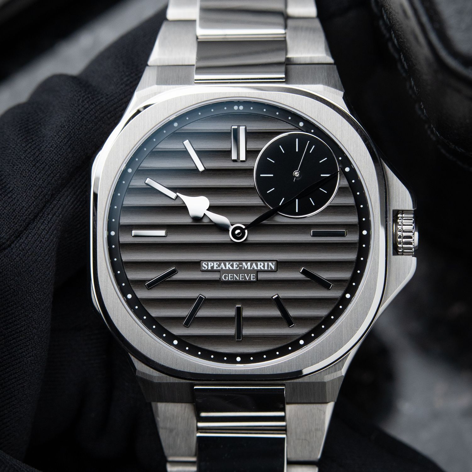 Speake-Marin Ripples Original La City Black Grey Dial Steel Bracelet 40.3