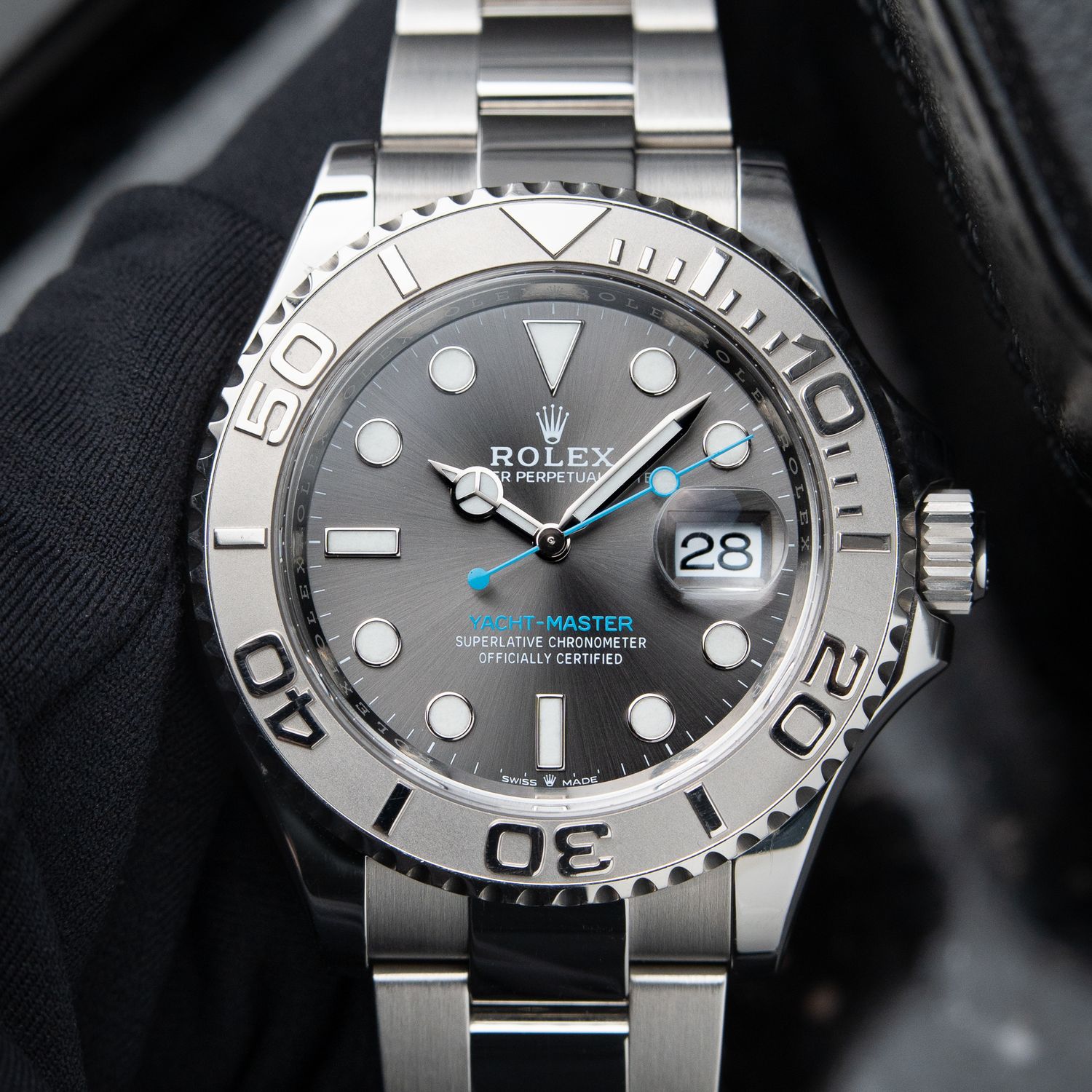 Rolex Yacht-Master 40mm 12/2022 Platinum Oyster Steel Bracelet Grey Dial