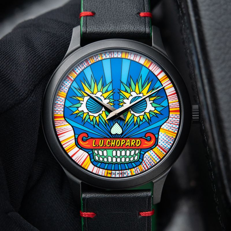 Chopard L.U.C Skull One Limited Edition Calavera Pop Art DLC Steel Blue 40
