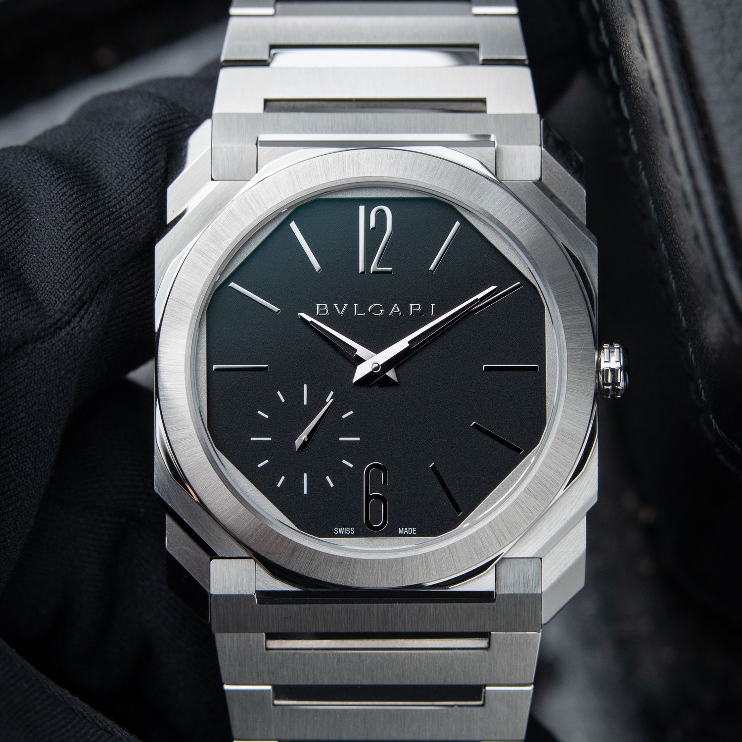 BVLGARI Octo Finissimo Extra-Thin Black Dial Steel Bracelet 40mm Bulgari