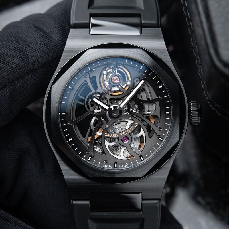 Girard Perregaux Laureato Skeleton Openworked Black Ceramic Automatic 42mm