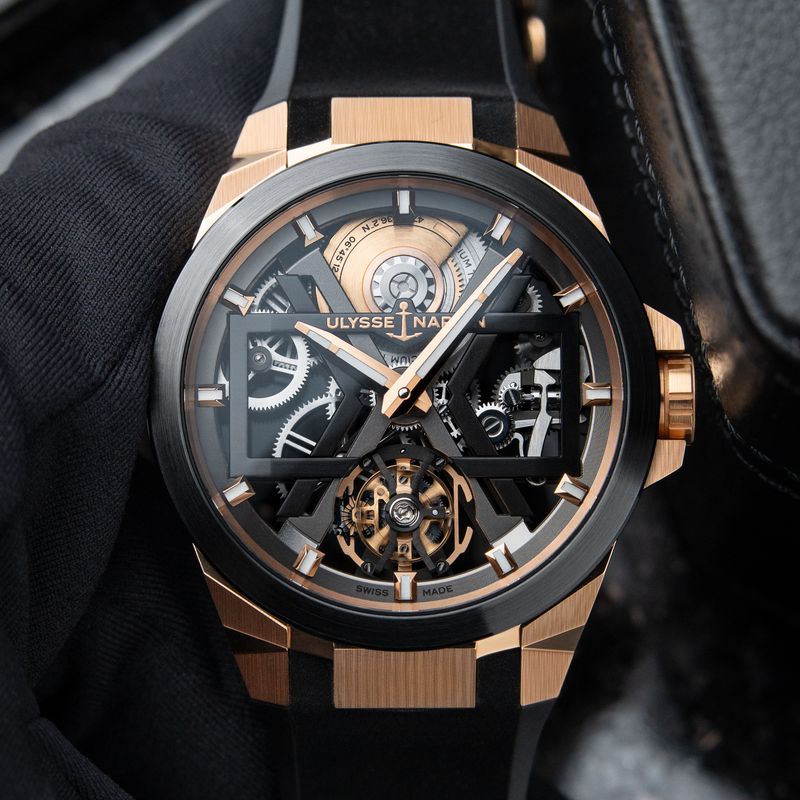 Ulysse Nardin Blast Tourbillon 6/2024 Skeleton Rose Gold Titanium Suede 45