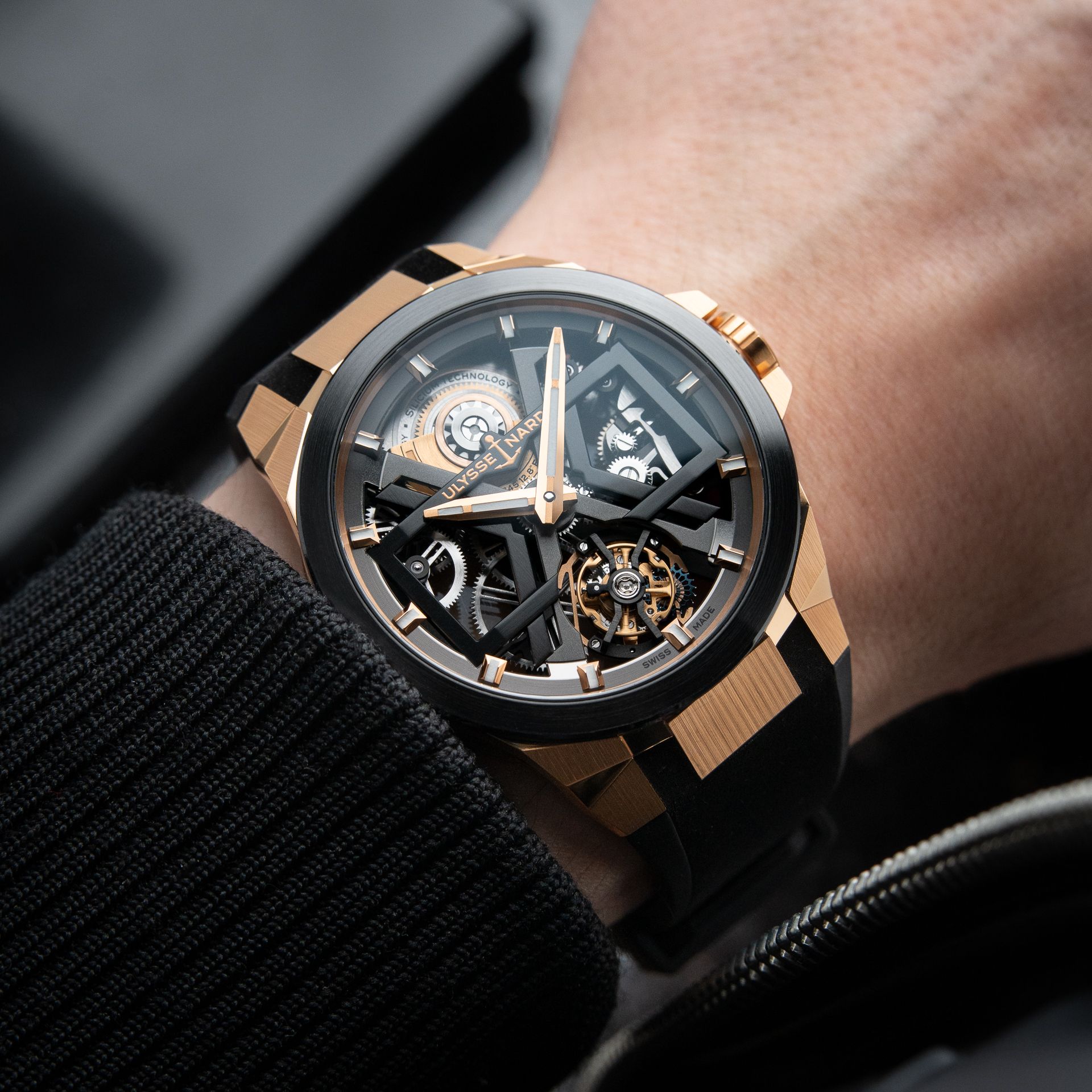 Ulysse Nardin Blast Tourbillon 6/2024 Skeleton Rose Gold Titanium Suede 45