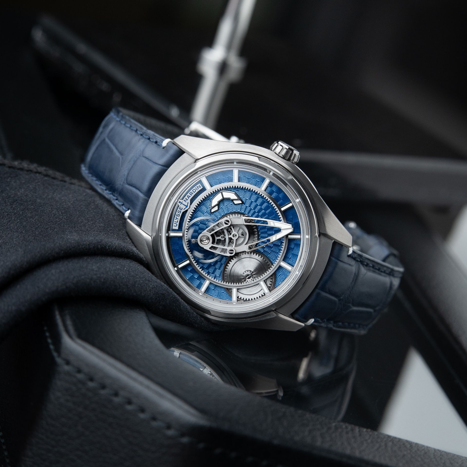Ulysse Nardin Freak X RARE Enamel Blue Guilloche Titanium Limited Edition