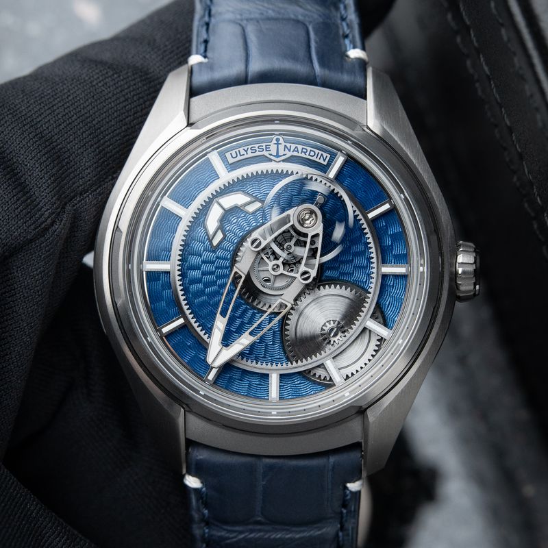 Ulysse Nardin Freak X RARE Enamel Blue Guilloche Titanium Limited Edition