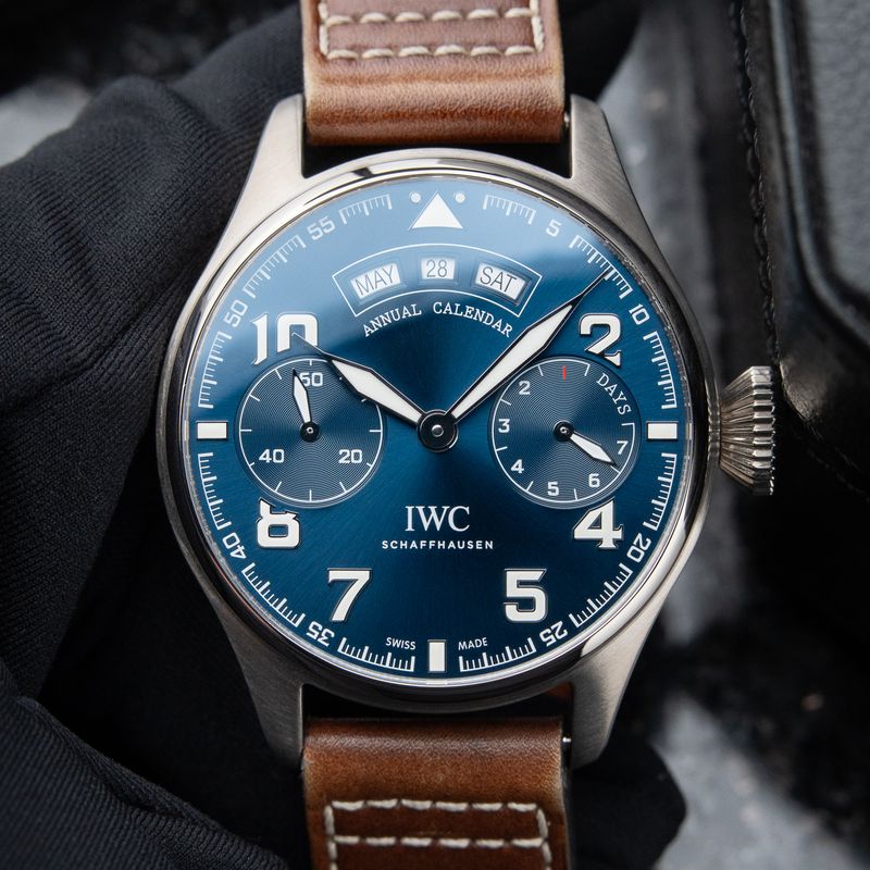 IWC Big Pilot's Watch Limited Edition Annual Calendar "Le Petit Prince" White Gold 7 Days