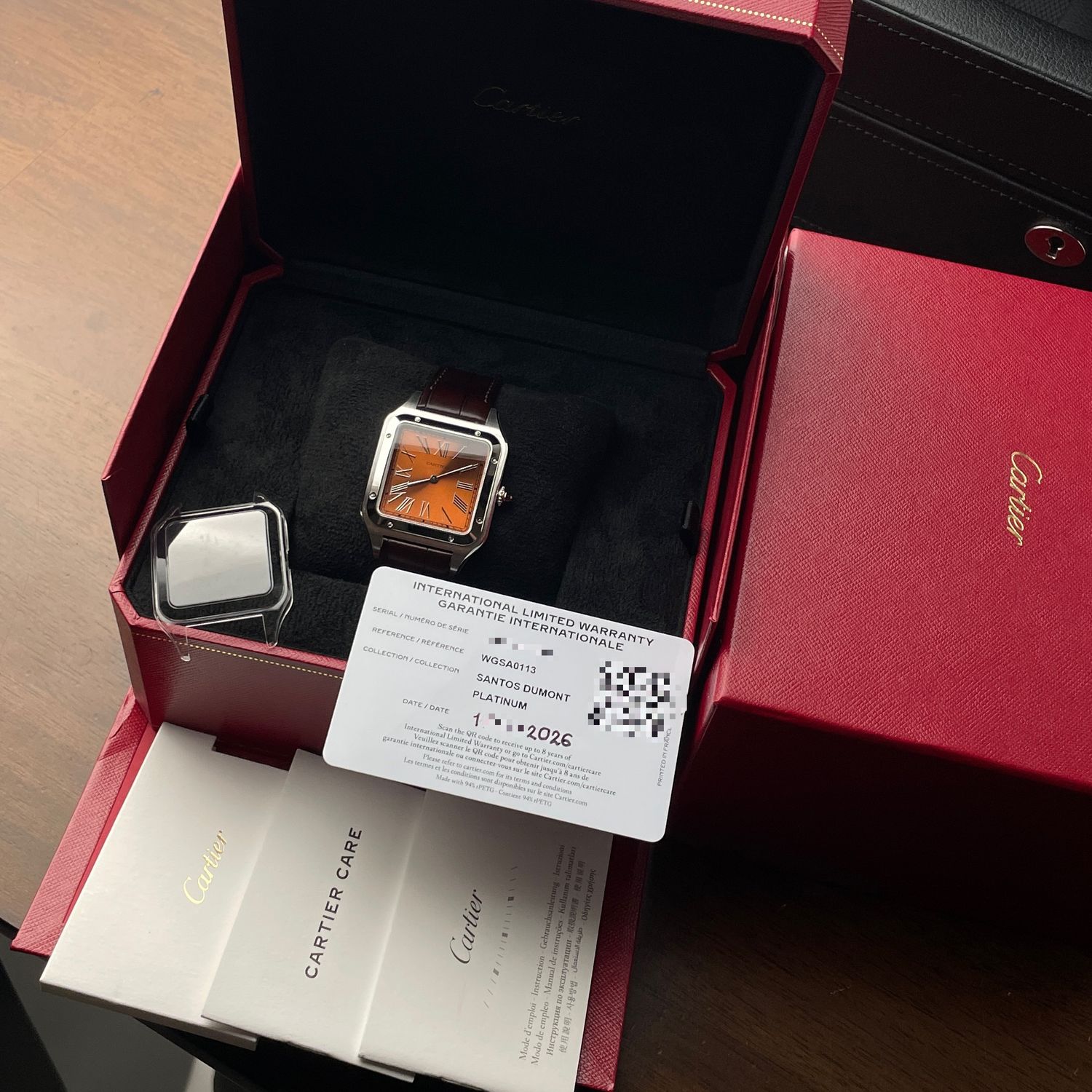 【非売品】【希少】Cartier 夜空デザイン プレート 専用ボックス付き Cartier Santos Dumont UNWORN 2026 XL Model Platinum Copper Limited