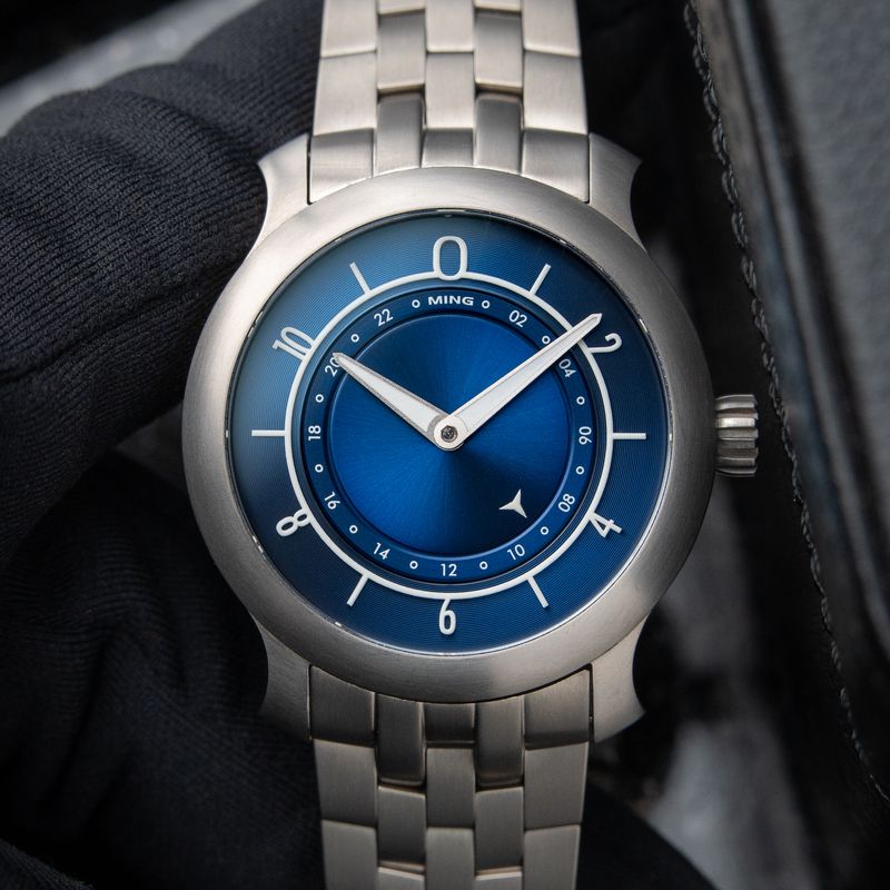 MING 17.03 GMT Blue Limited Edition Titanium Bracelet + STRAPS Automatic