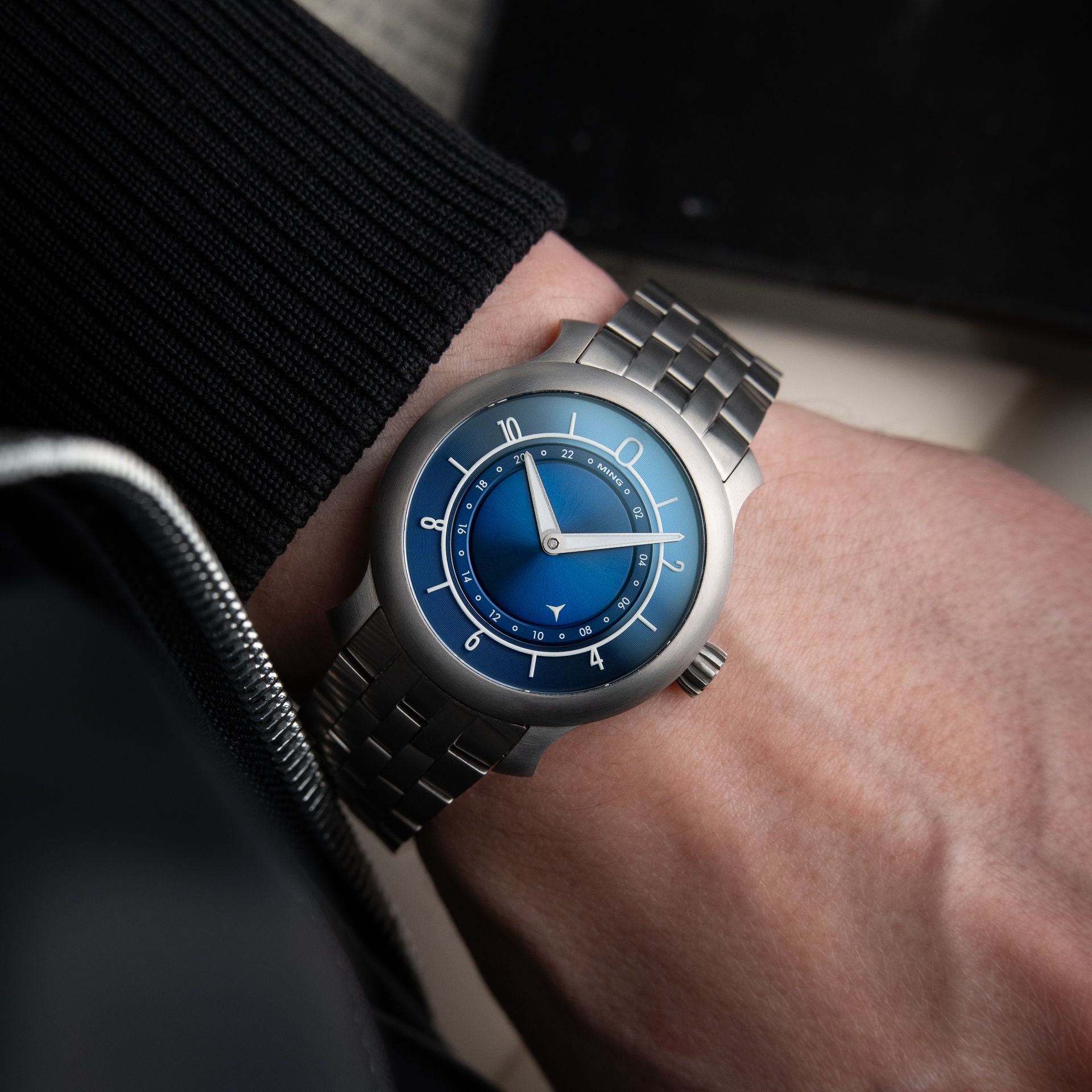 MING 17.03 GMT Blue Limited Edition Titanium Bracelet + STRAPS Automatic