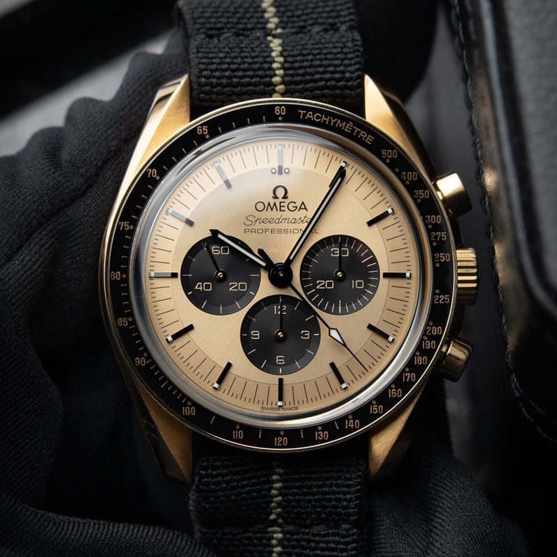 Omega Speedmaster Professional Moonwatch Pikachu Yellow Gold Chronograph