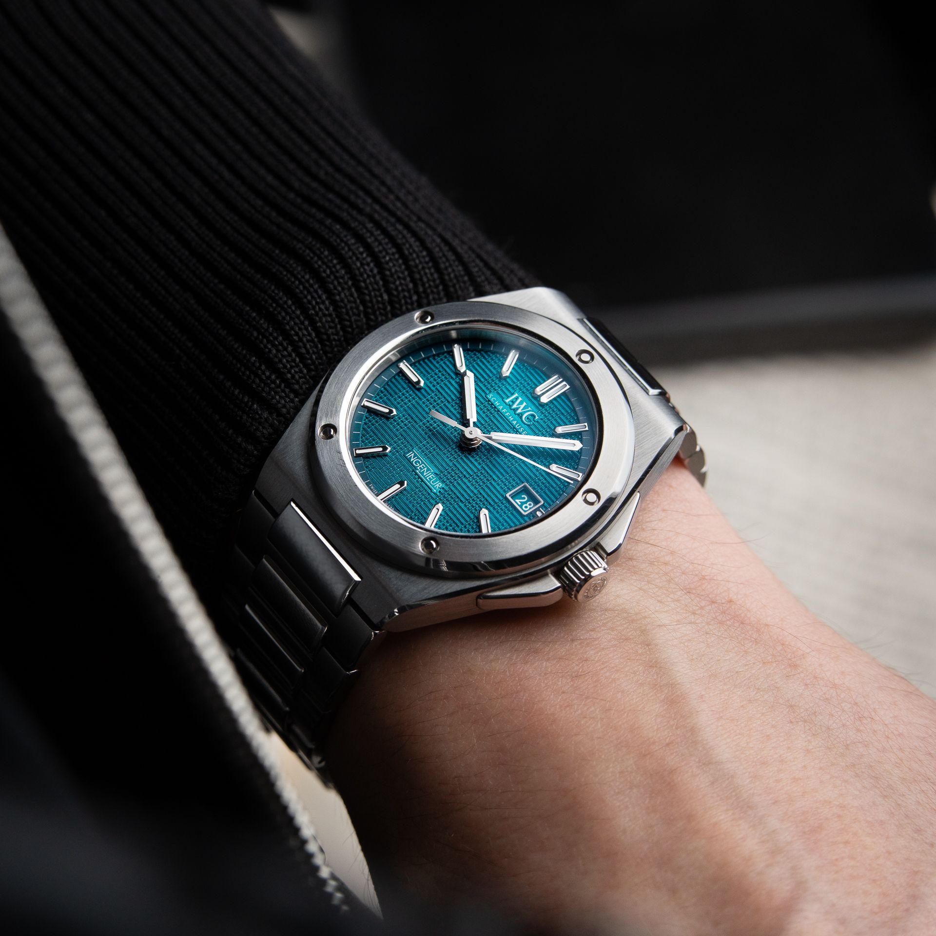 IWC Ingenieur Green Aqua Blue Dial 3/2024 Date Steel Bracelet Automatic 40