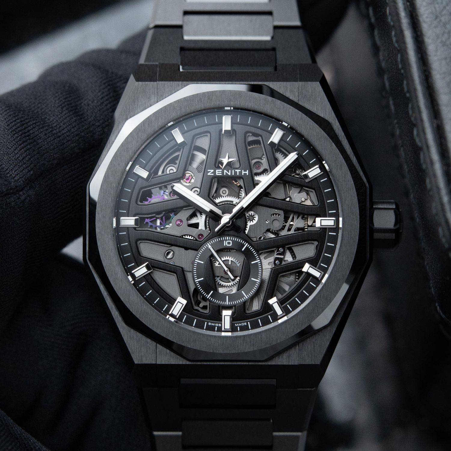 Zenith Defy Skyline CLEAN Skeleton 36000 Black Ceramic Bracelet STRAP 41mm