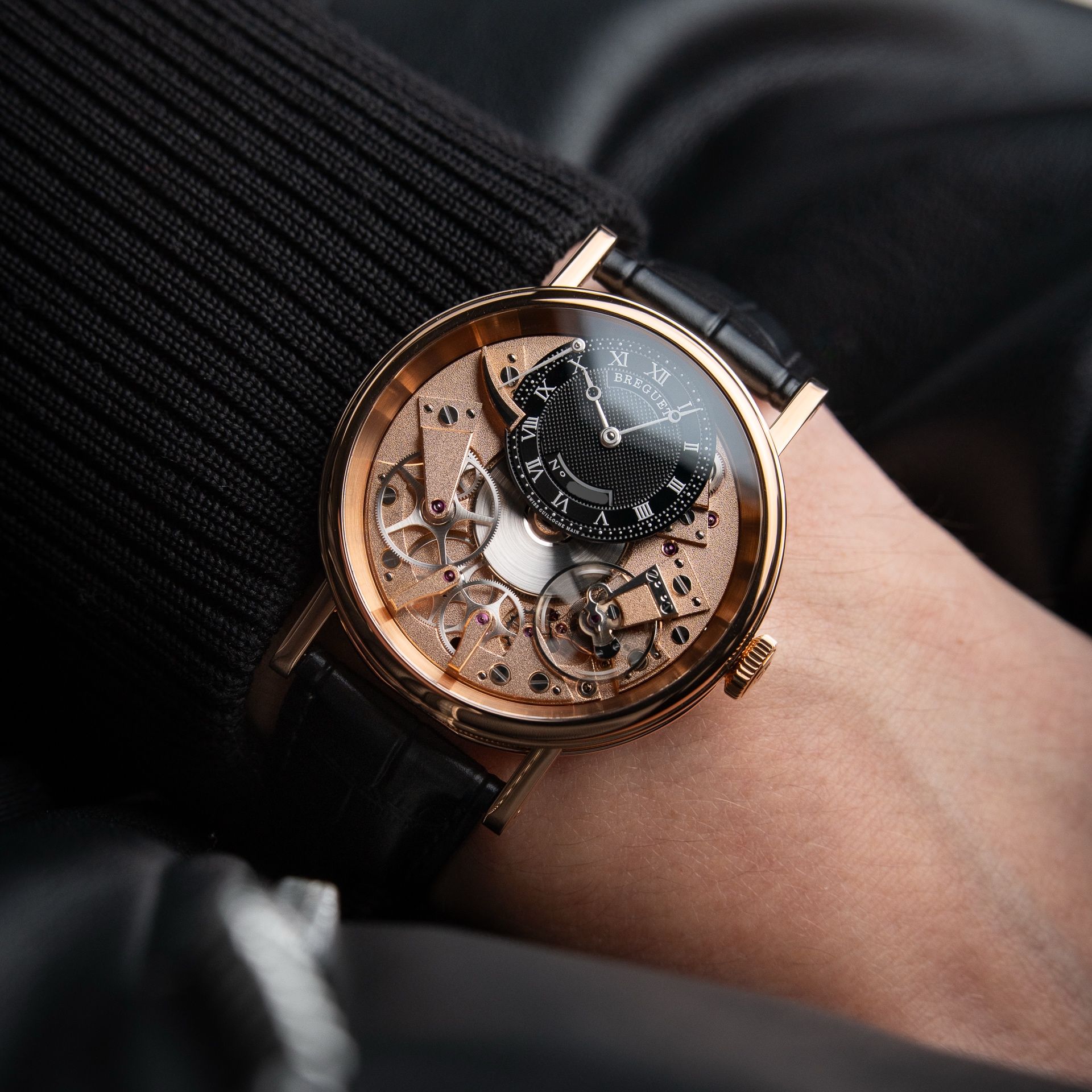 Breguet Tradition 7057BR Rose Gold Black Openworked Power Reserve Manual