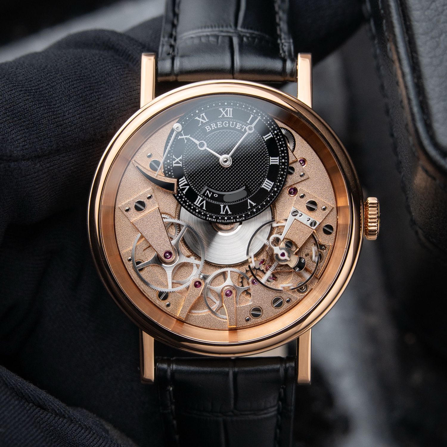 Breguet Tradition 7057BR Rose Gold Black Openworked Power Reserve Manual