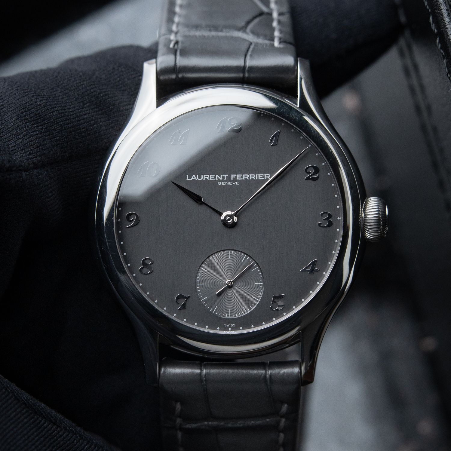 Laurent Ferrier Classic Micro-Rotor RARE Gray Dial Breguet Numerals Galet Stainless Steel
