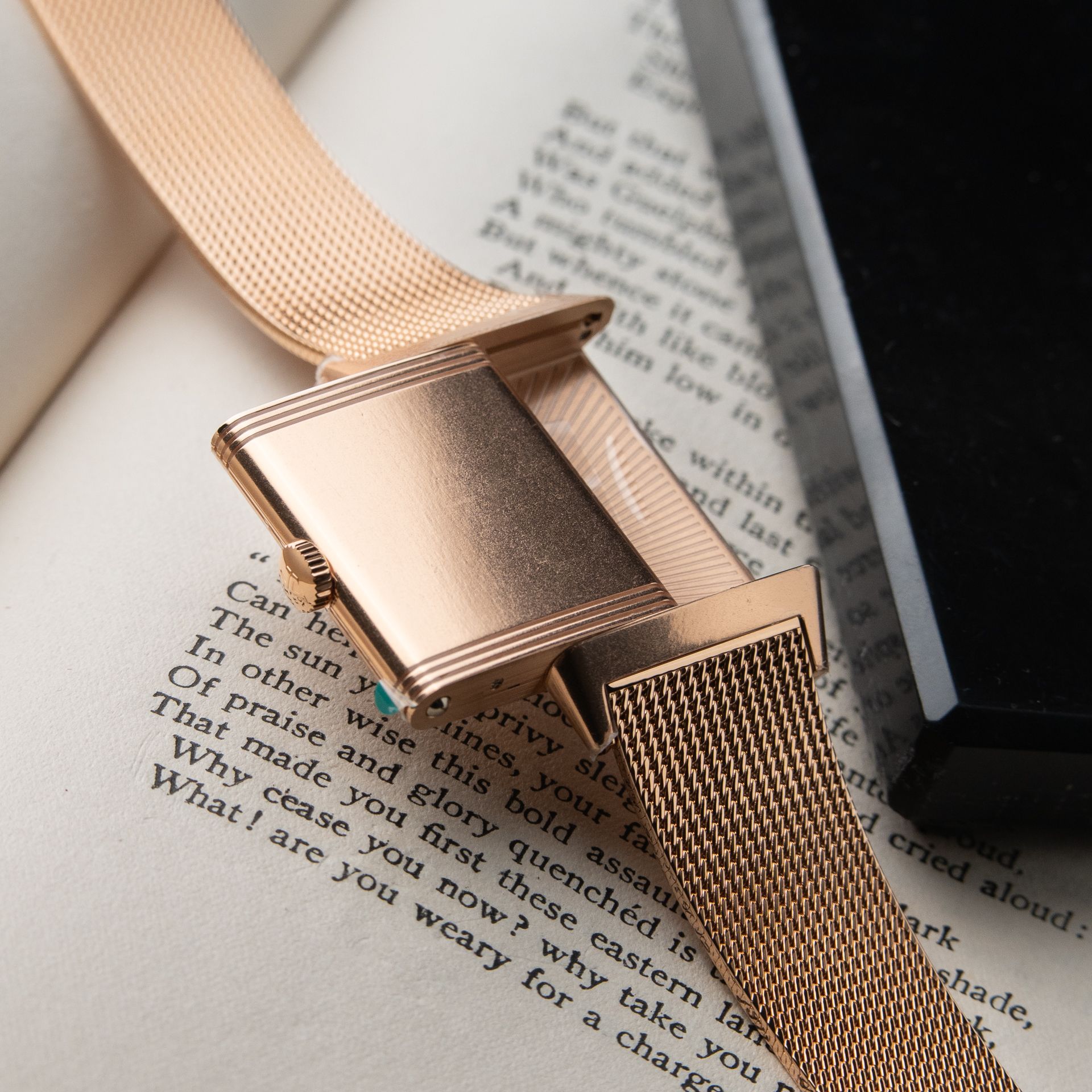 Jaeger-LeCoultre Reverso Tribute STICKERS Monoface Rose Gold Mesh Bracelet