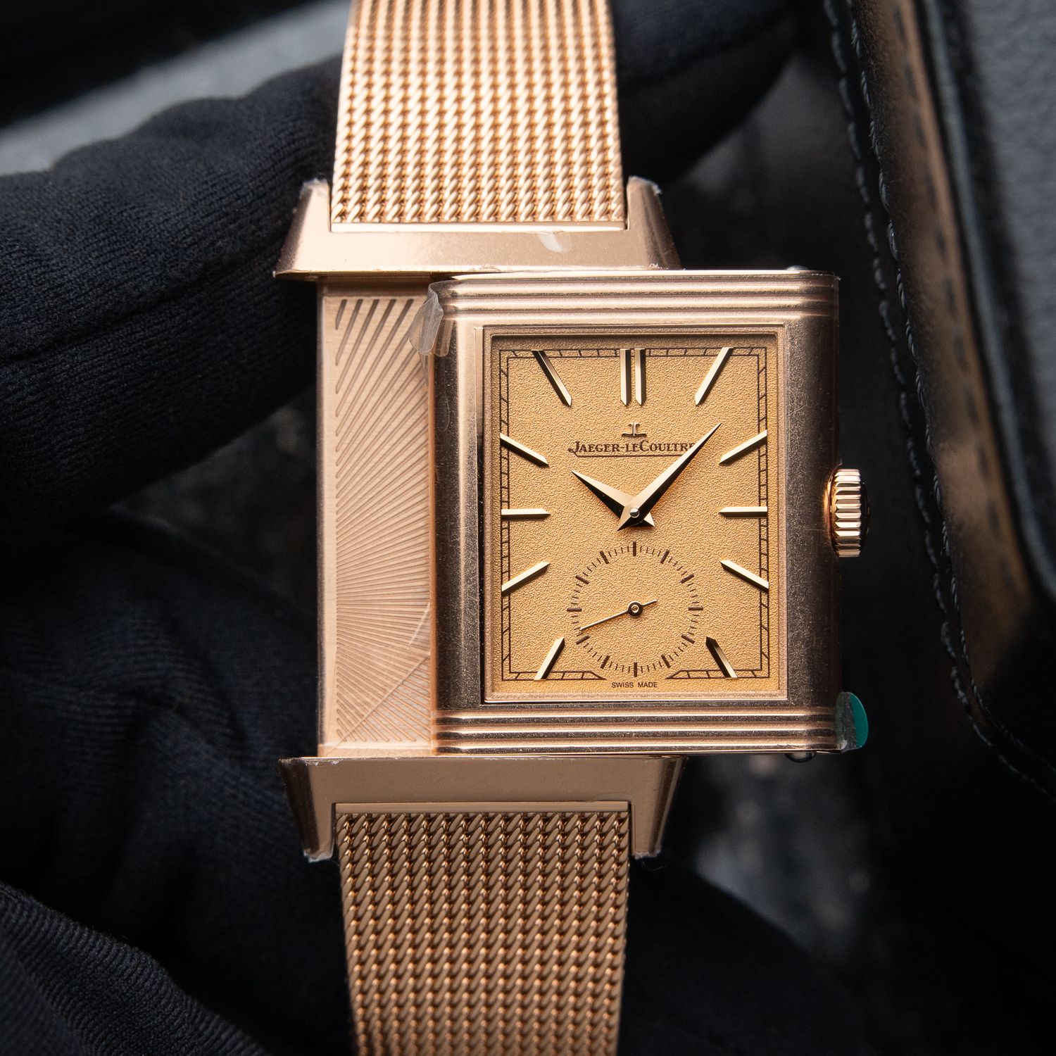 Jaeger-LeCoultre Reverso Tribute STICKERS Monoface Rose Gold Mesh Bracelet