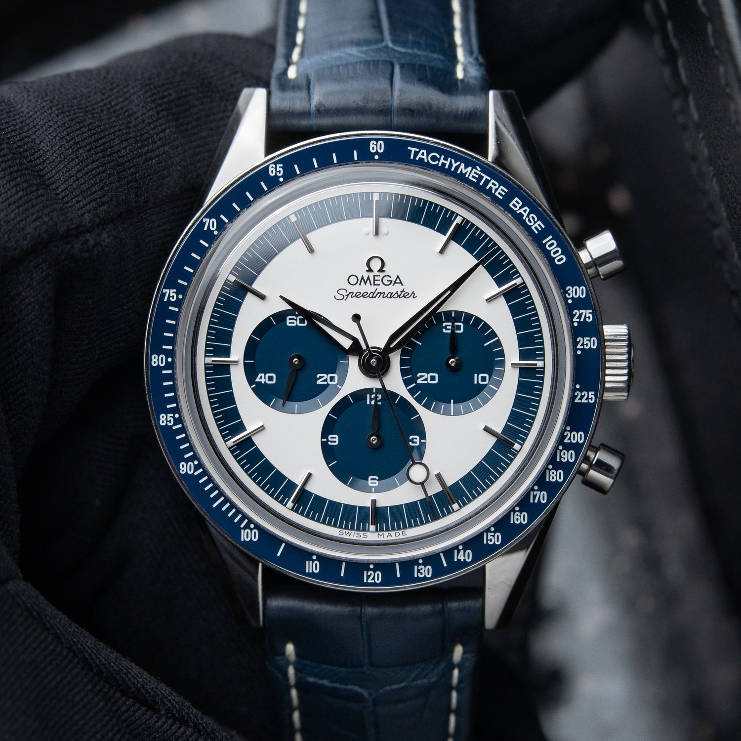 Omega Speedmaster CK2998 Limited Edition Chronograph Blue White Dial Steel