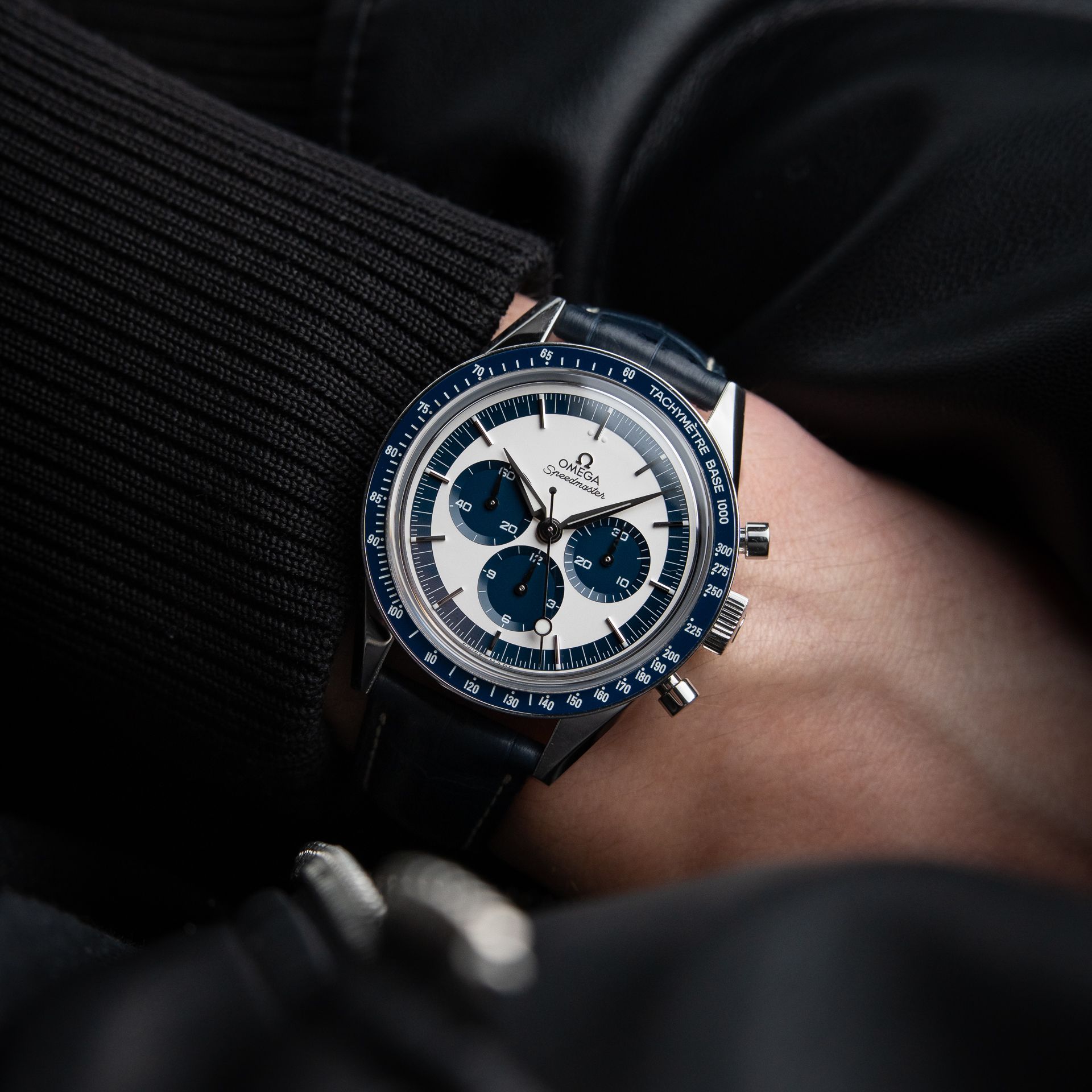 Omega Speedmaster CK2998 Limited Edition Chronograph Blue White Dial Steel