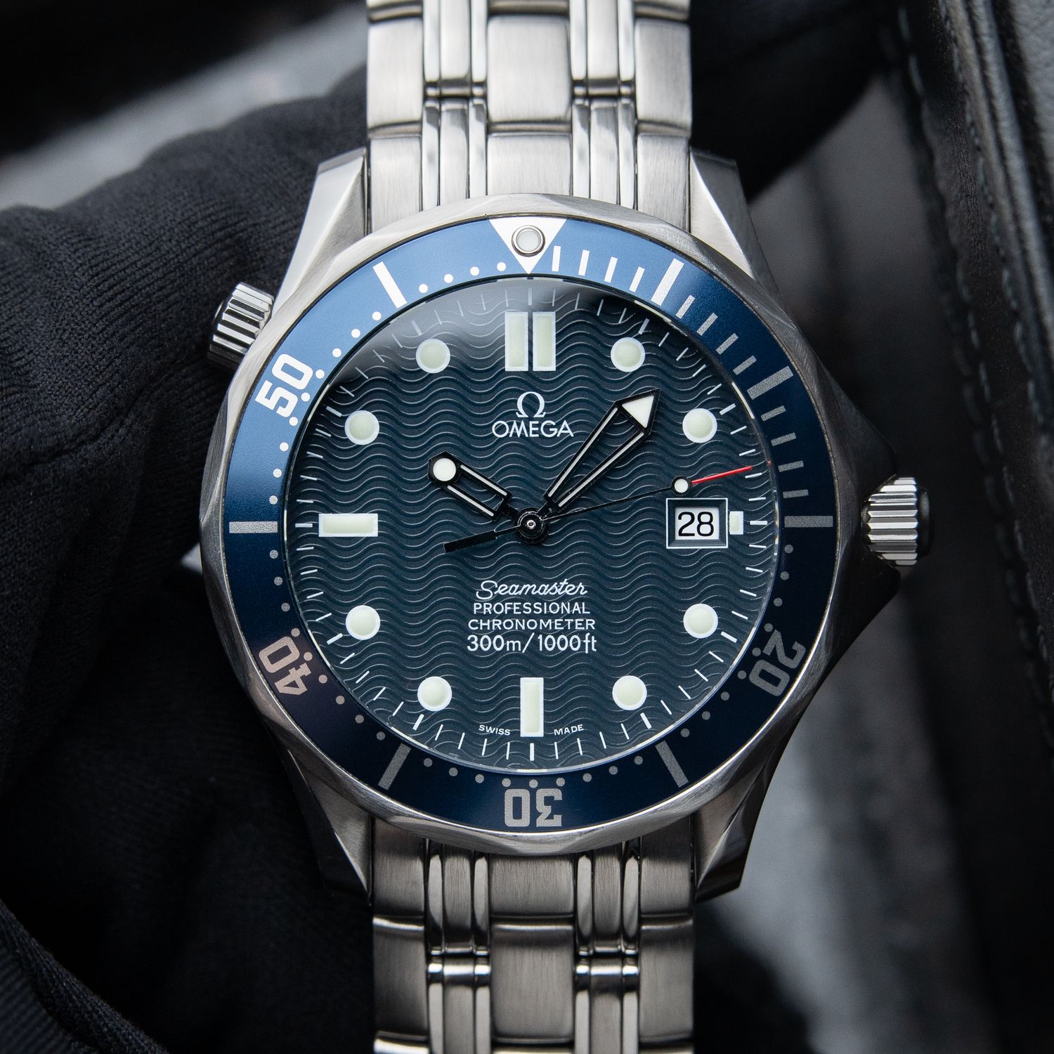 Omega Seamaster SMP Diver 300M Blue Dial 007 James Bond Steel Bracelet Set