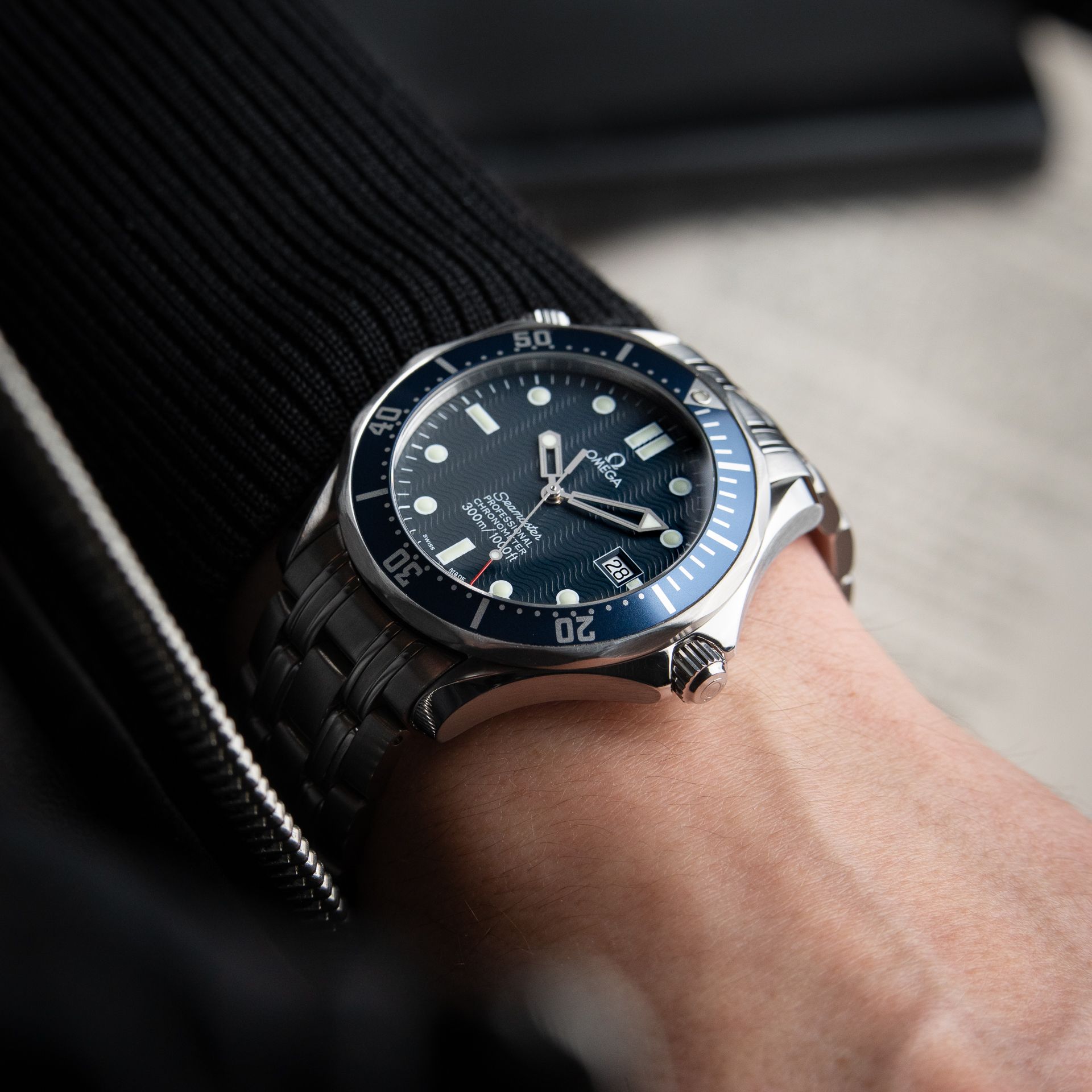 Omega Seamaster SMP Diver 300M Blue Dial 007 James Bond Steel Bracelet Set
